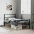 Estructura cama sin colchón con estribo metal negro 100x200