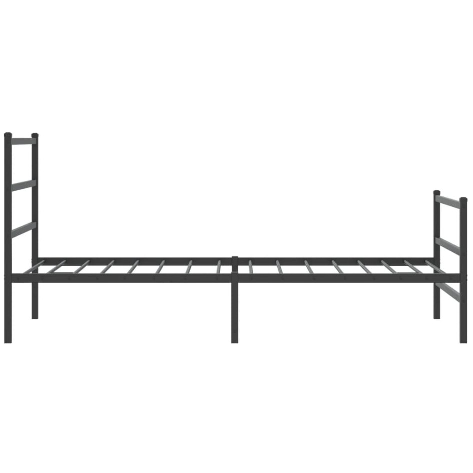 Estructura cama sin colchón con estribo metal negro 100x200
