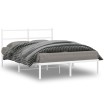 Estructura cama sin colchón con cabecero metal blanco 140x190cm