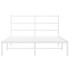 Estructura cama sin colchón con cabecero metal blanco