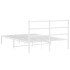 Estructura cama sin colchón con cabecero metal blanco