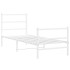 Estructura cama sin colchón con estribo metal blanco 80x200
