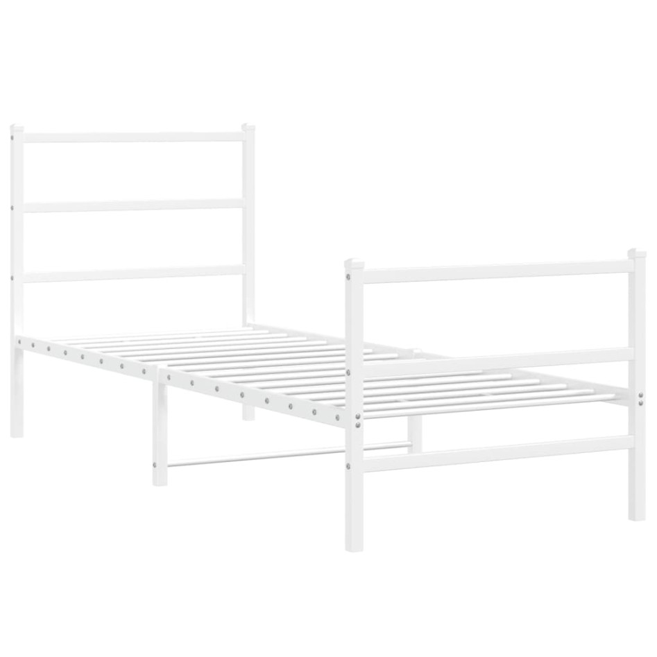Estructura cama sin colchón con estribo metal blanco 80x200