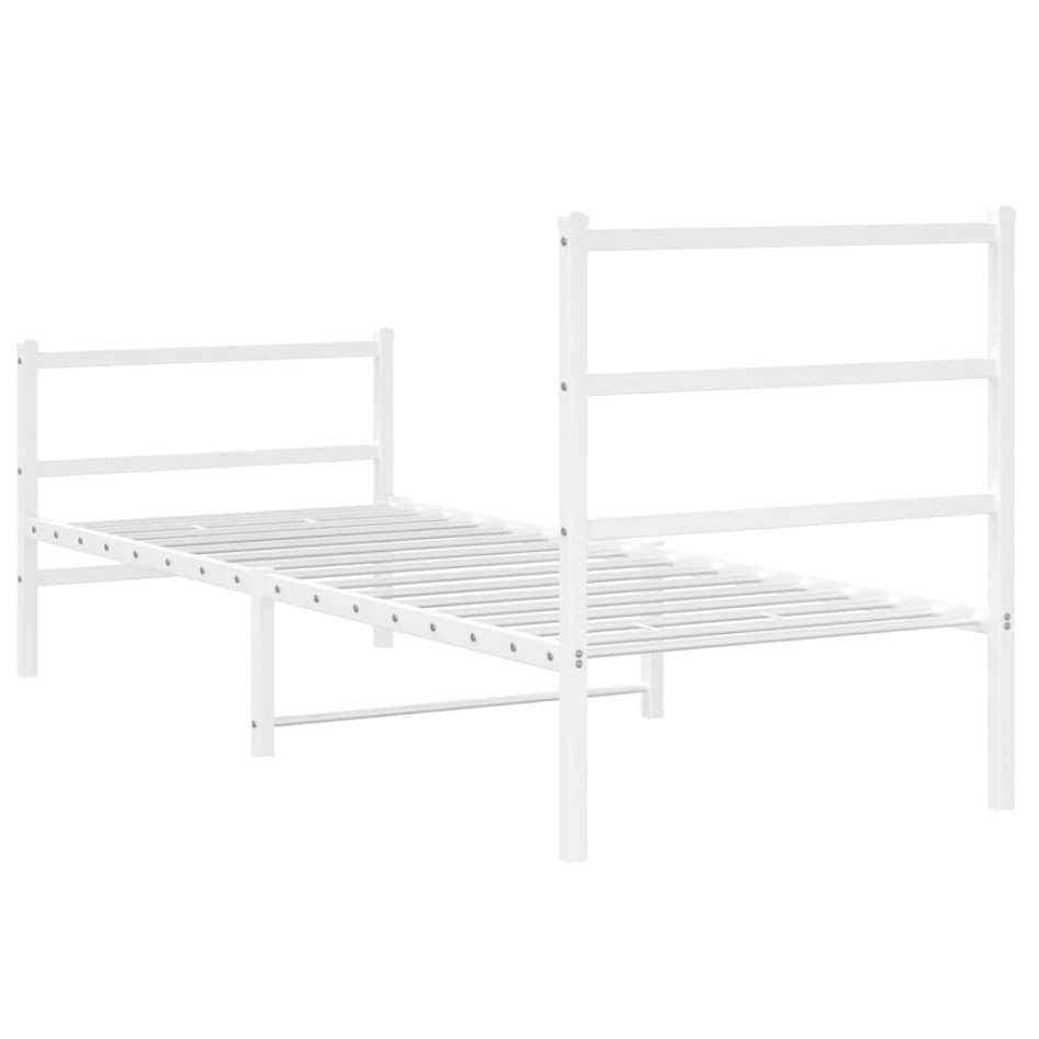 Estructura cama sin colchón con estribo metal blanco 80x200