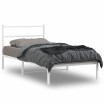 Estructura cama sin colchón con cabecero metal blanco 100x200cm