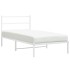 Estructura cama sin colchón con cabecero metal blanco