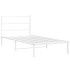 Estructura cama sin colchón con cabecero metal blanco