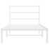 Estructura cama sin colchón con cabecero metal blanco