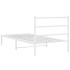 Estructura cama sin colchón con cabecero metal blanco