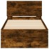 Cama con cabecero madera de ingeniería roble ahumado 90x190