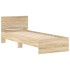Estructura cama con cabecero sin colchón roble Sonoma 90x190
