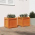 Jardineras de exterior 2 uds madera maciza de pino marrón