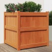 Jardinera exterior madera maciza pino marrón cera 60x60x60 cm