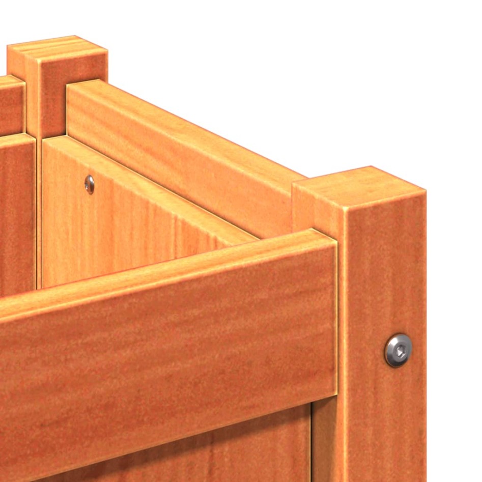 Jardinera exterior madera maciza pino marrón cera 60x60x60