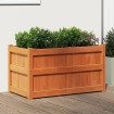Jardinera exterior madera maciza pino marrón cera 90x50x50 cm