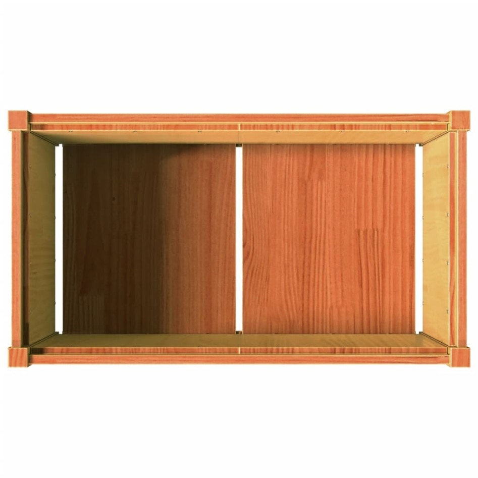 Jardinera exterior madera maciza pino marrón cera 90x50x50