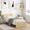 Estructura cama con cabecero sin colchón roble Sonoma 75x190 cm
