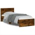 Cama con cabecero madera de ingeniería roble ahumado 75x190