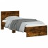 Cama con cabecero madera de ingeniería roble ahumado 75x190