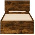 Cama con cabecero madera de ingeniería roble ahumado 75x190