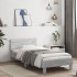 Estructura de cama cabecero luces LED gris hormigón 75x190