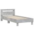 Estructura de cama cabecero luces LED gris hormigón 75x190
