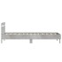 Estructura de cama cabecero luces LED gris hormigón 75x190