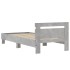 Estructura de cama cabecero luces LED gris hormigón 75x190
