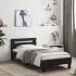 Estructura de cama con cabecero y luces LED negro 75x190