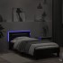 Estructura de cama con cabecero y luces LED negro 75x190