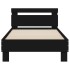 Estructura de cama con cabecero y luces LED negro 75x190