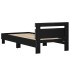 Estructura de cama con cabecero y luces LED negro 75x190