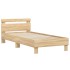 Estructura de cama cabecero luces LED roble Sonoma 90x190