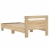 Estructura de cama cabecero luces LED roble Sonoma 90x190