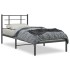 Estructura cama sin colchón con cabecero metal negro 90x190