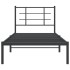 Estructura cama sin colchón con cabecero metal negro 90x190