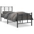 Estructura cama sin colchón con estribo metal negro 80x200
