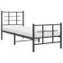 Estructura cama sin colchón con estribo metal negro 80x200