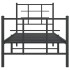 Estructura cama sin colchón con estribo metal negro 80x200