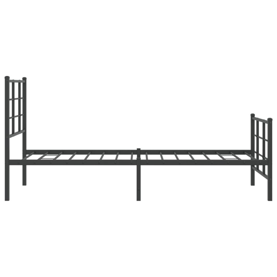 Estructura cama sin colchón con estribo metal negro 80x200