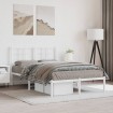 Estructura cama sin colchón con cabecero metal blanco 120x200cm