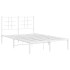 Estructura cama sin colchón con cabecero metal blanco
