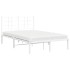 Estructura cama sin colchón con cabecero metal blanco