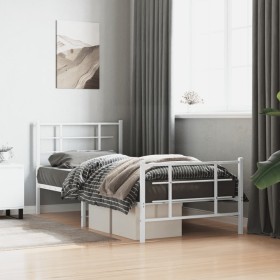 Estructura cama sin colchón con estribo metal blanco 90x190