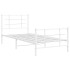 Estructura cama sin colchón con estribo metal blanco 90x190