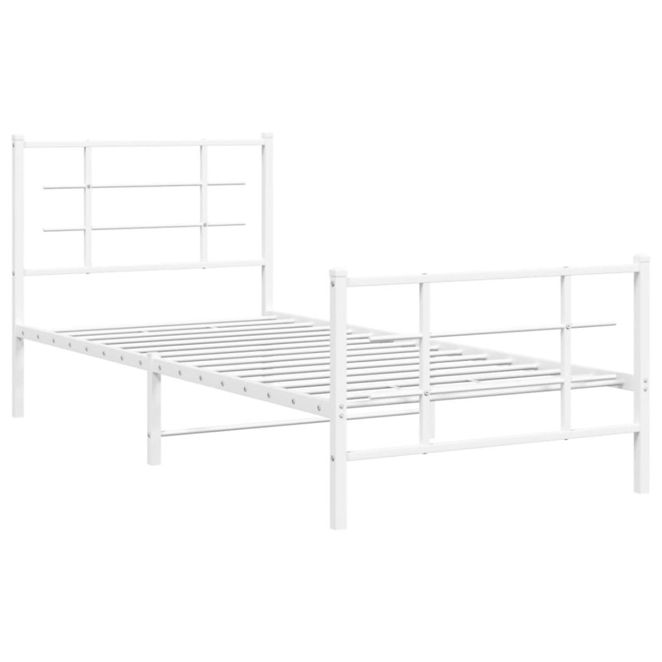 Estructura cama sin colchón con estribo metal blanco 90x190