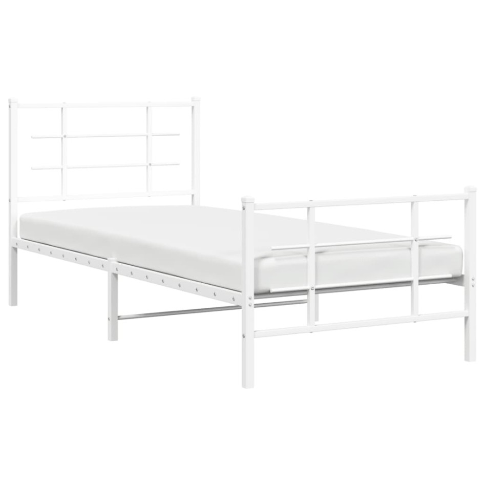 Estructura cama sin colchón con estribo metal blanco 90x190