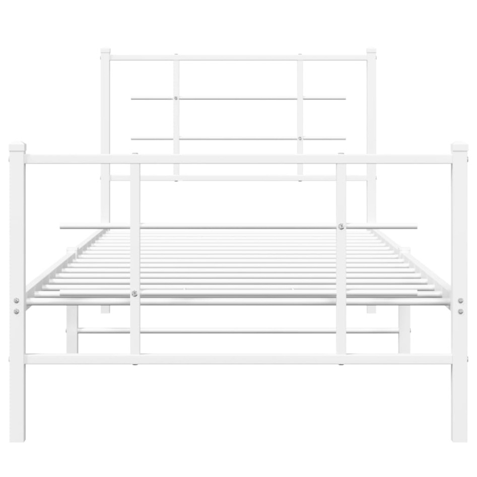 Estructura cama sin colchón con estribo metal blanco 90x190
