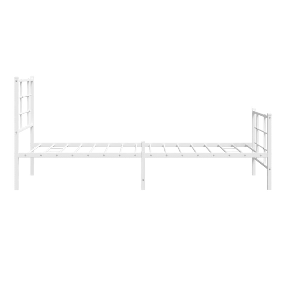Estructura cama sin colchón con estribo metal blanco 90x190