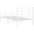 Estructura cama sin colchón con estribo metal blanco 90x190